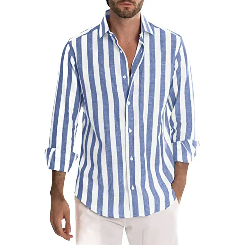 Romeo Striped Button-Up Shirt for Men