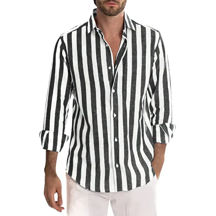 Romeo Striped Button-Up Shirt for Men