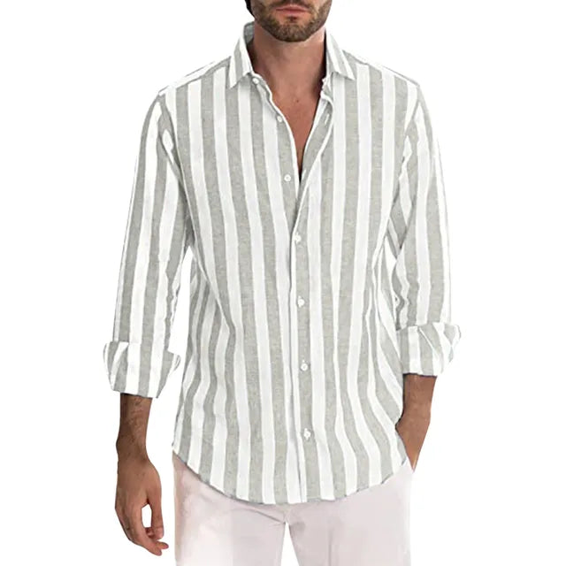 Romeo Striped Button-Up Shirt for Men