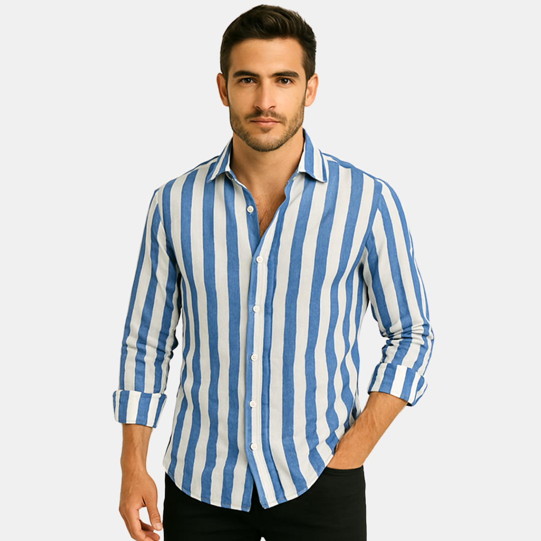 Romeo Striped Button-Up Shirt for Men