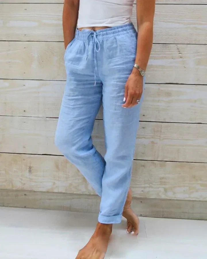 Sally Relaxed Fit Trousers with Drawstring Waist
