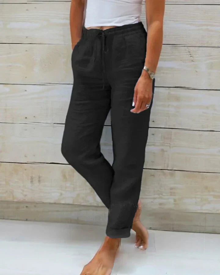 Sally Relaxed Fit Trousers with Drawstring Waist