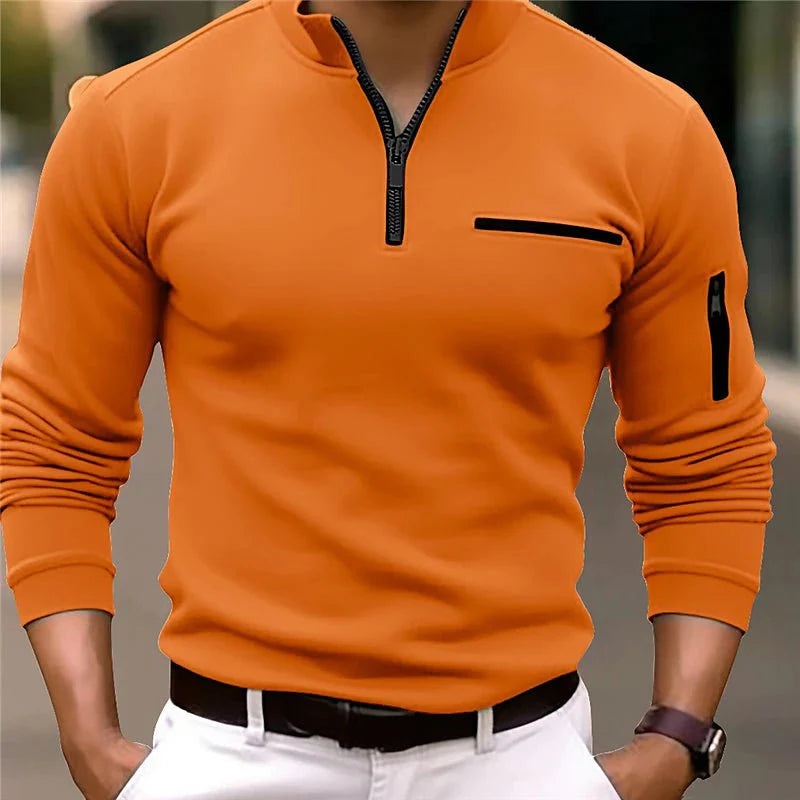 Shawn Half-Zip Sweater with Zippered Pockets