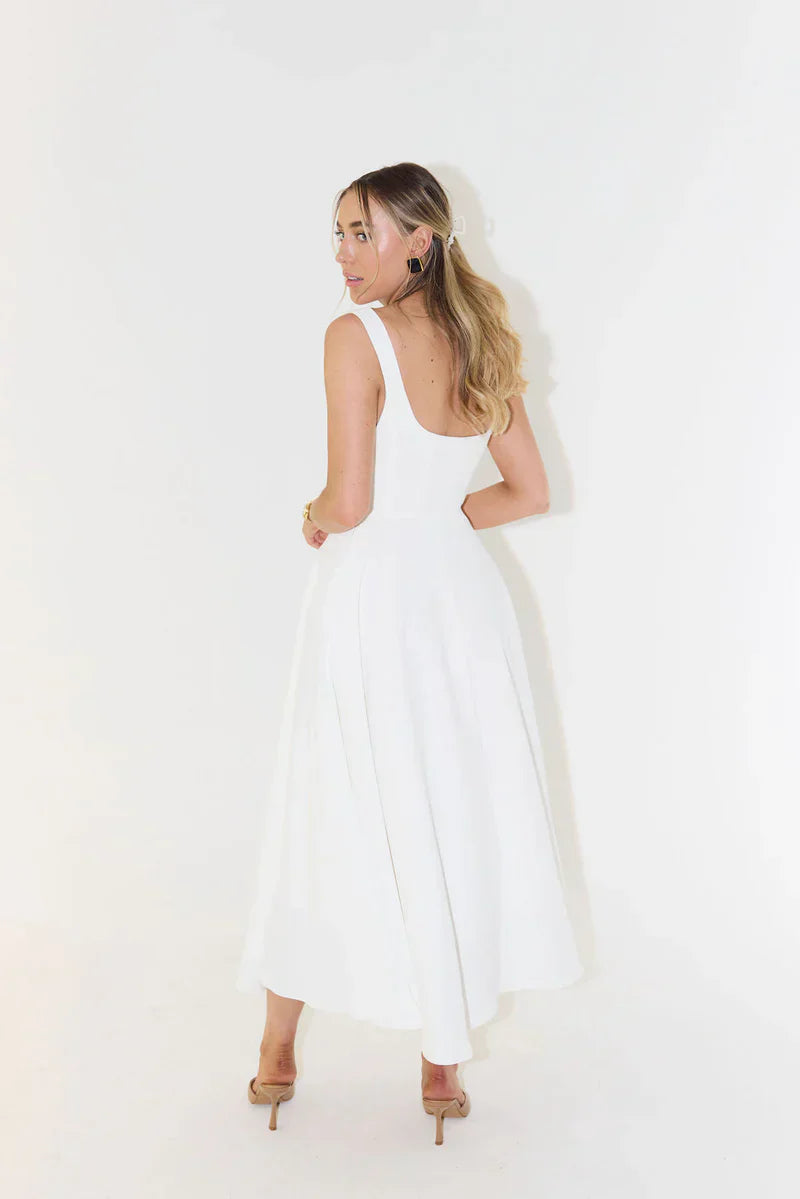 Shayla Square-Neck Midi Dress for Women