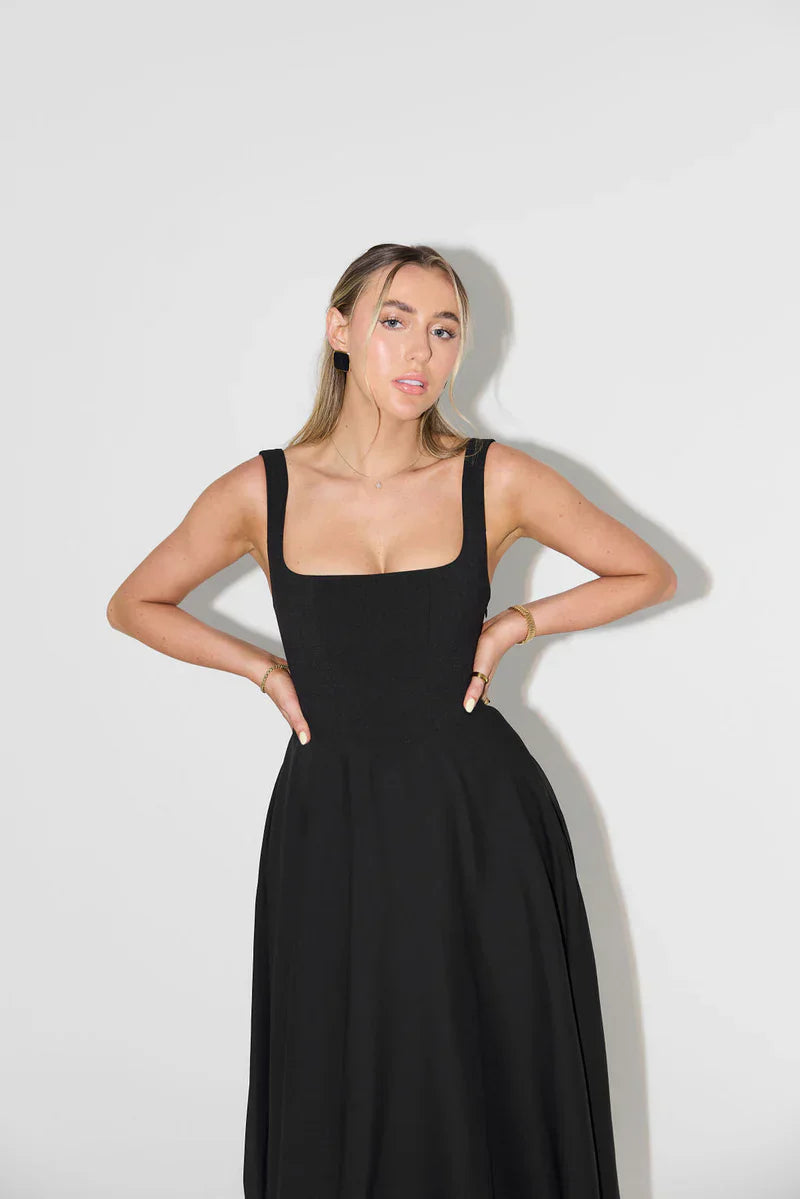 Shayla Square-Neck Midi Dress for Women