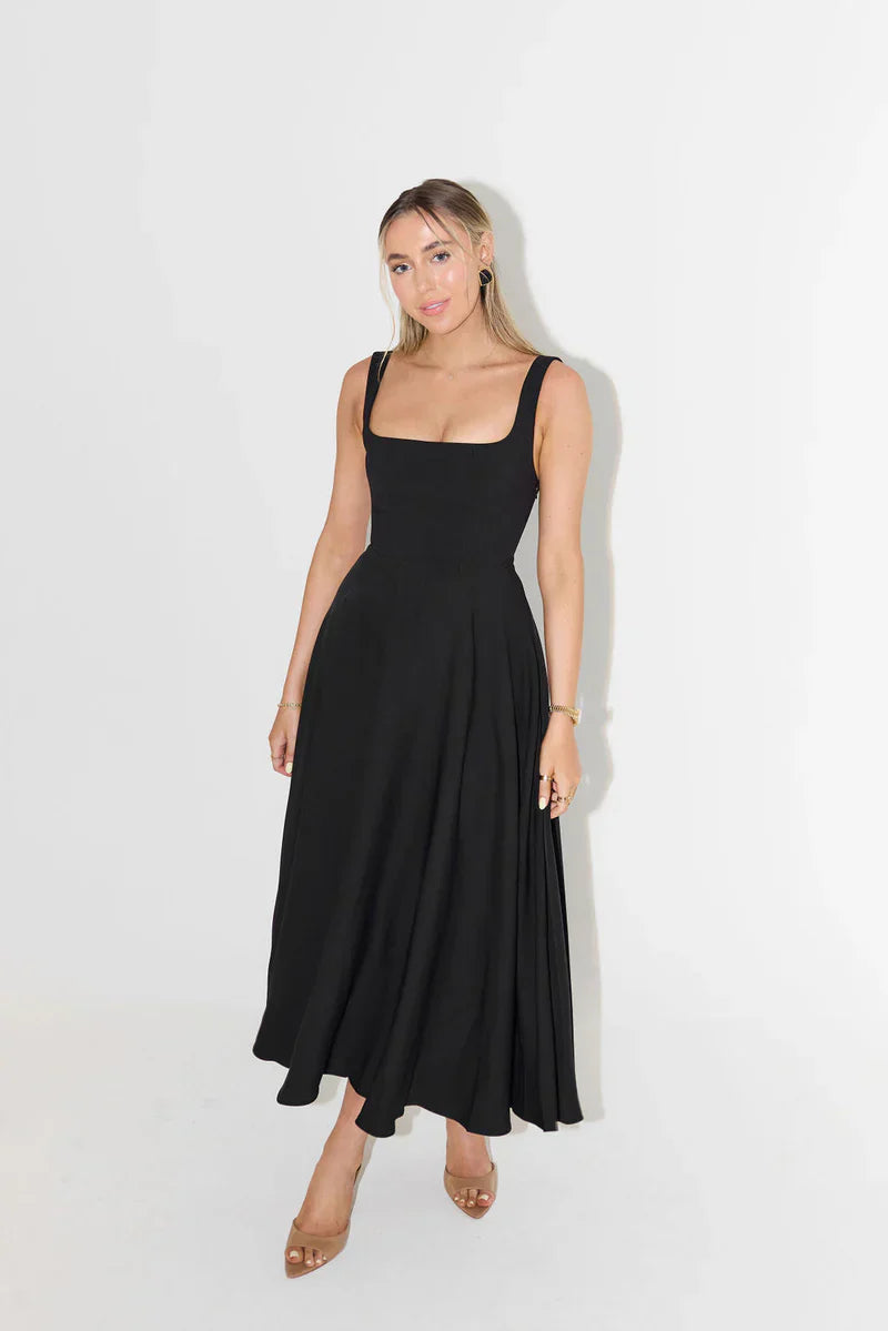 Shayla Square-Neck Midi Dress for Women