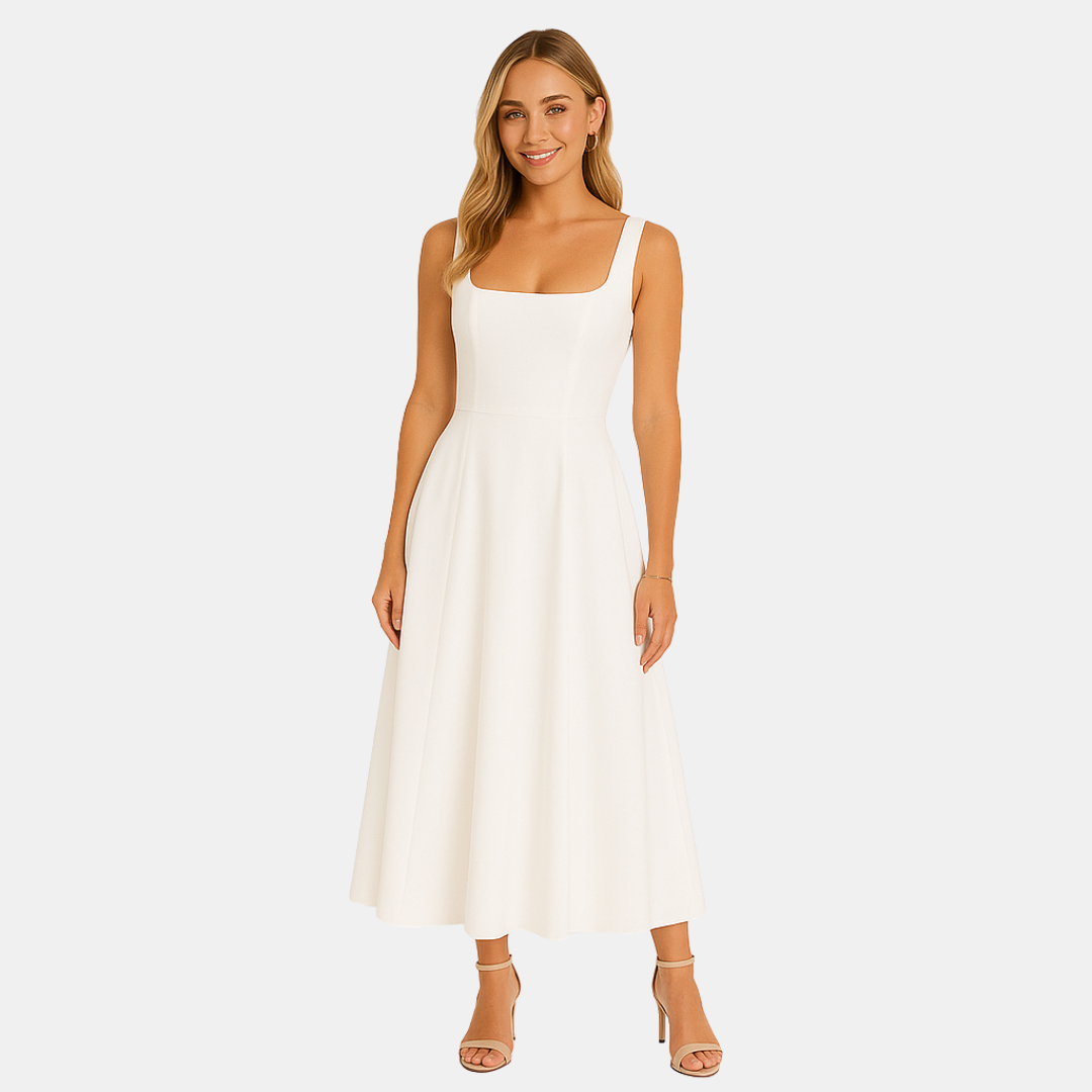 Shayla Square-Neck Midi Dress for Women