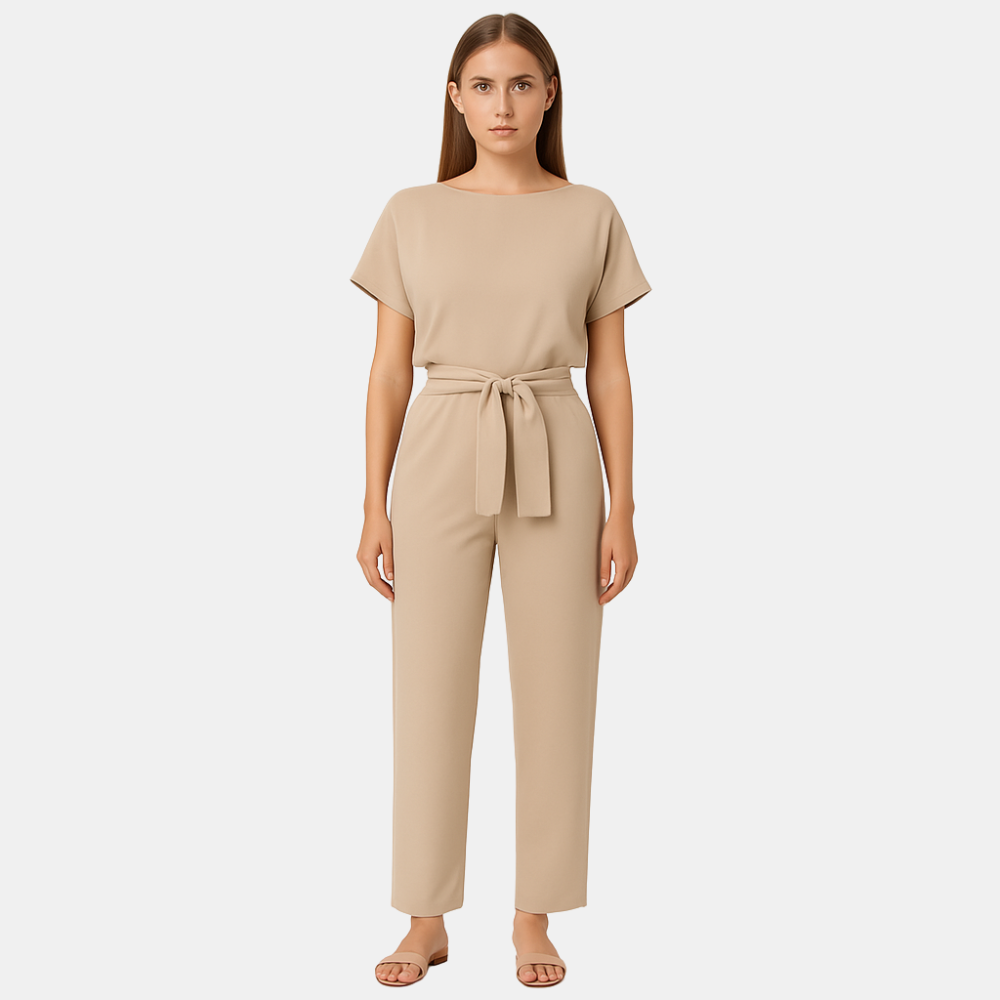 Sophie Minimalist Belted Jumpsuit for Women