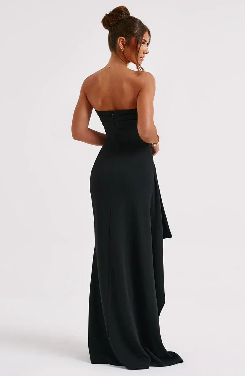Stacy Strapless Maxi Dress with High Slit