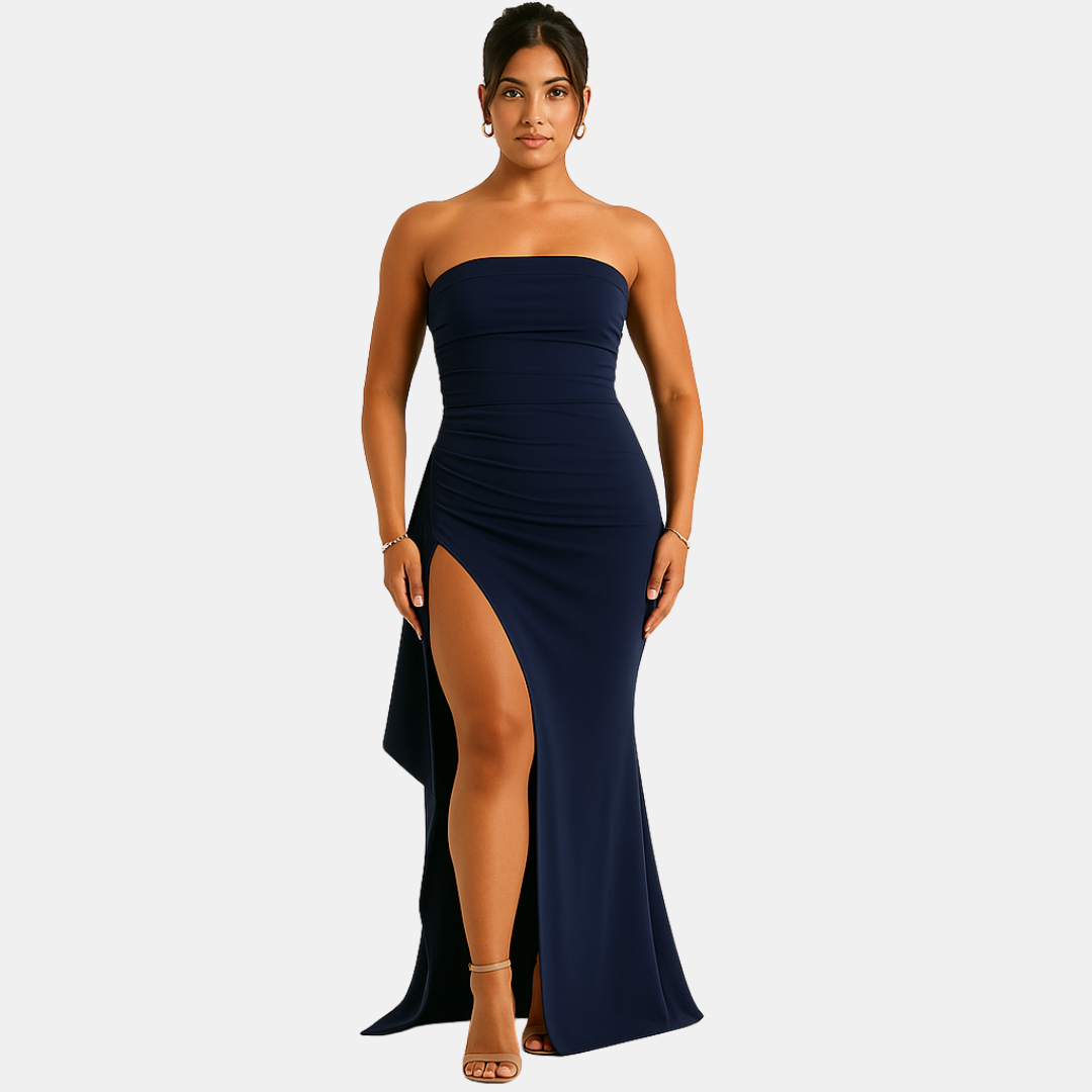 Stacy Strapless Maxi Dress with High Slit