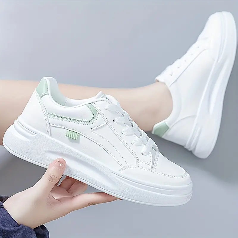 Stephany White Accent Sneakers