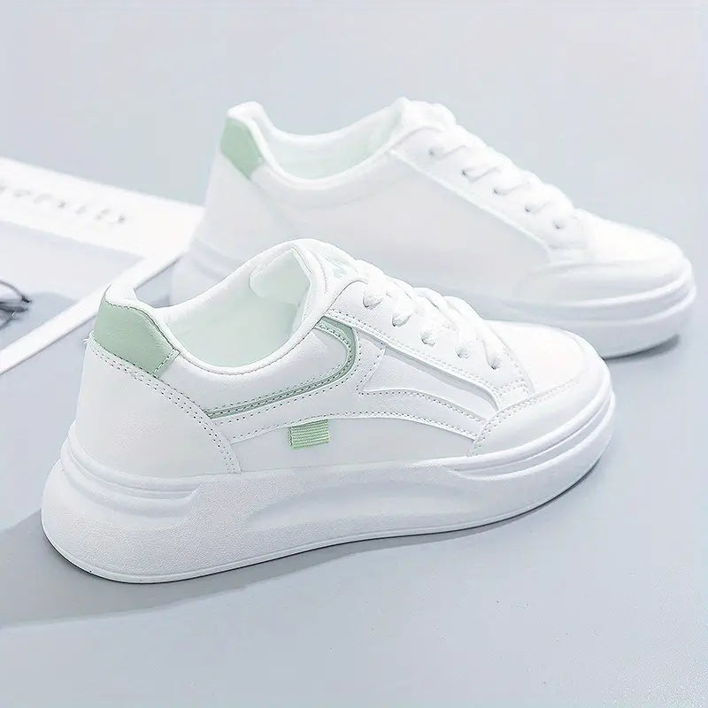 Stephany White Accent Sneakers