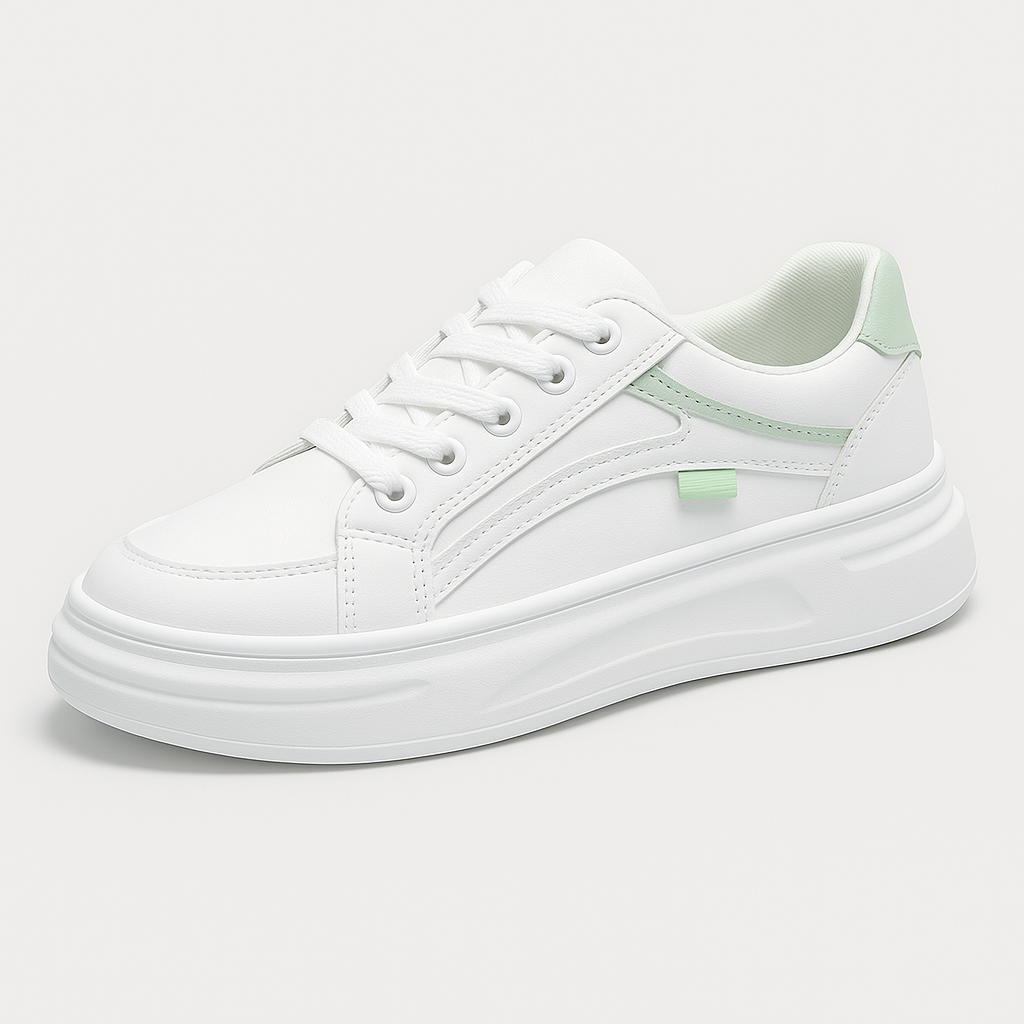 Stephany White Accent Sneakers