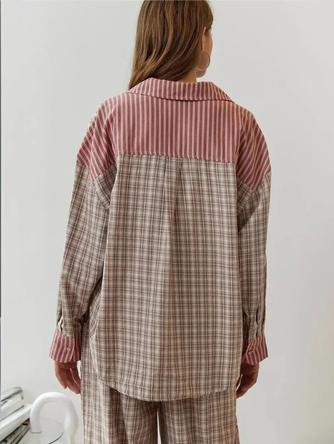 Tania Women's Set with Plaid Shirt and Pants