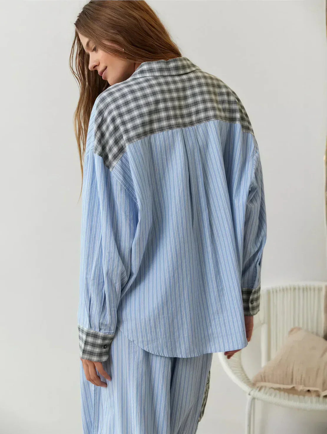Tania Women's Set with Plaid Shirt and Pants
