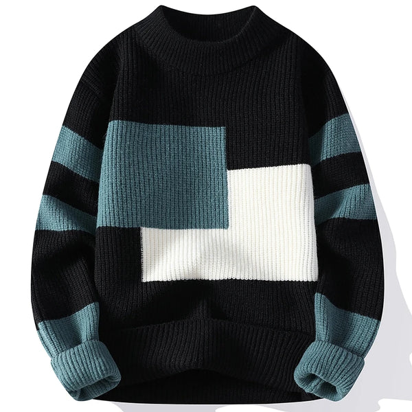 Taylor Knitted Sweater with Color Blocks