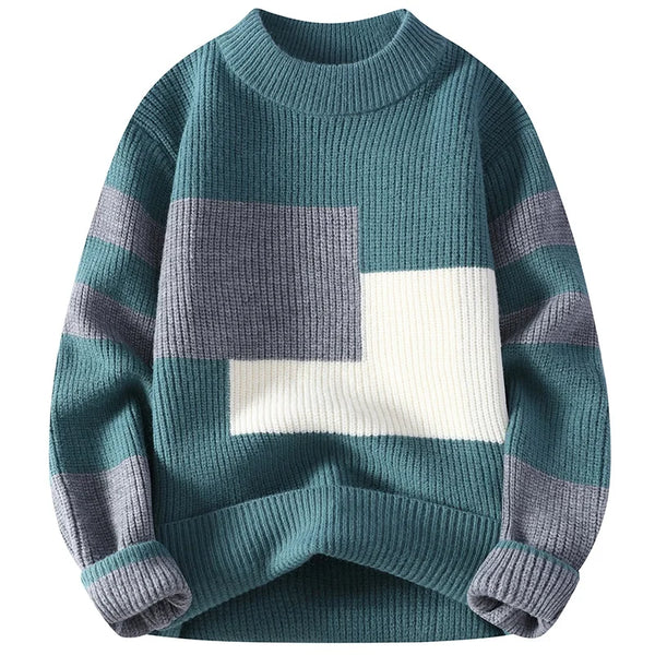 Taylor Knitted Sweater with Color Blocks