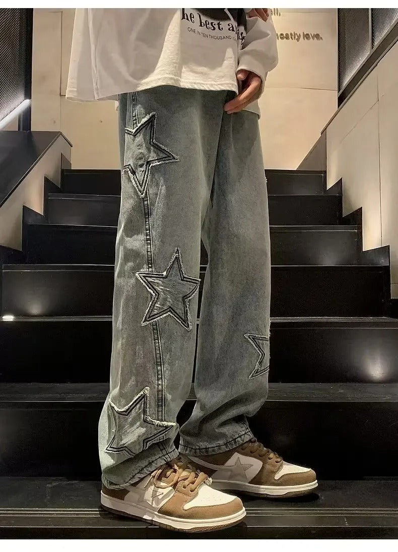 Tyler Straight Fit Star Patch Jeans