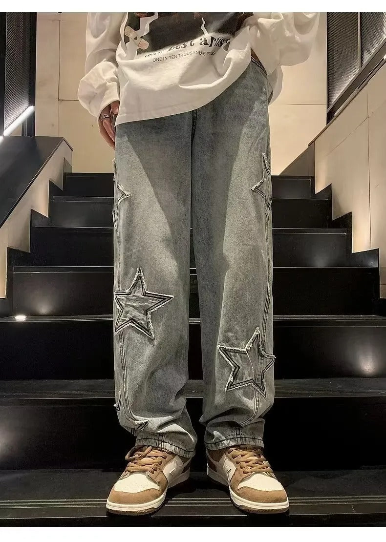 Tyler Straight Fit Star Patch Jeans