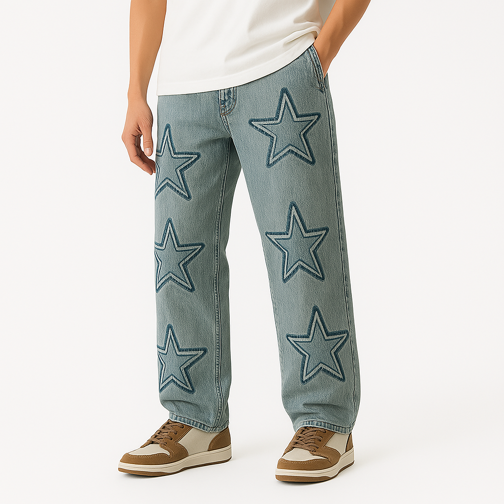 Tyler Straight Fit Star Patch Jeans