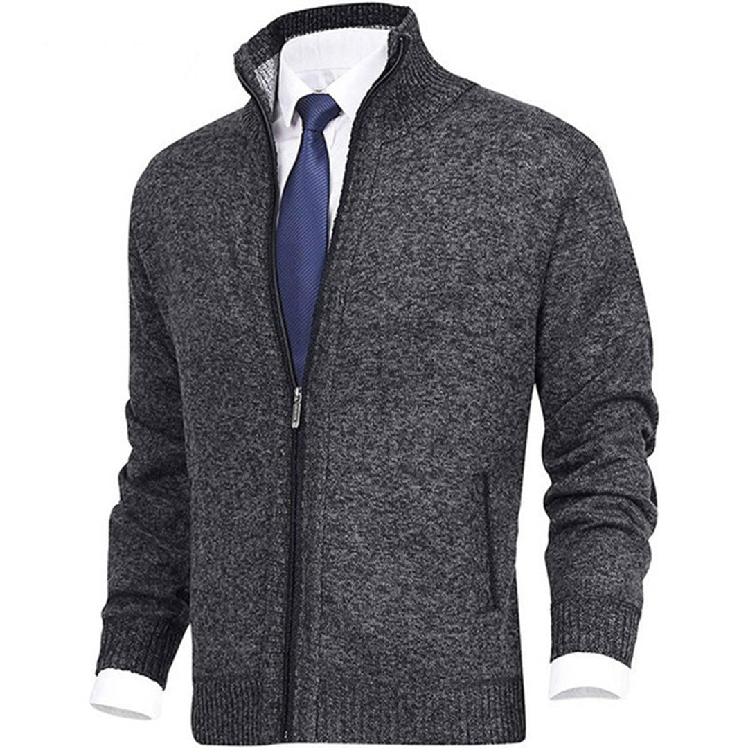 WAYLON KNIT JACKET WITH STAND COLLAR