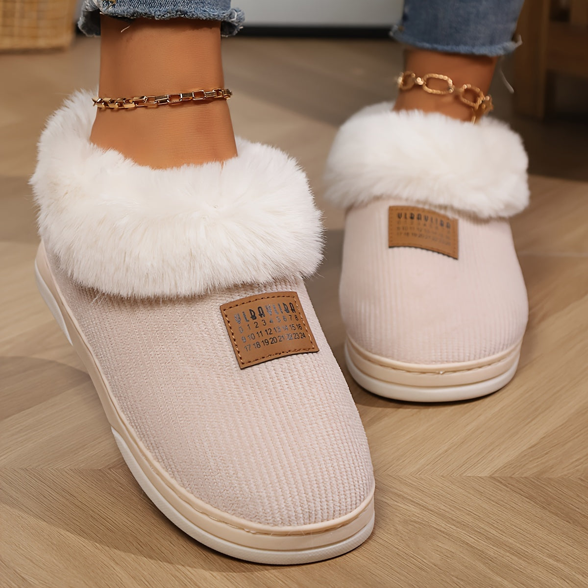 Riven Cosy fur-lined slippers ladies