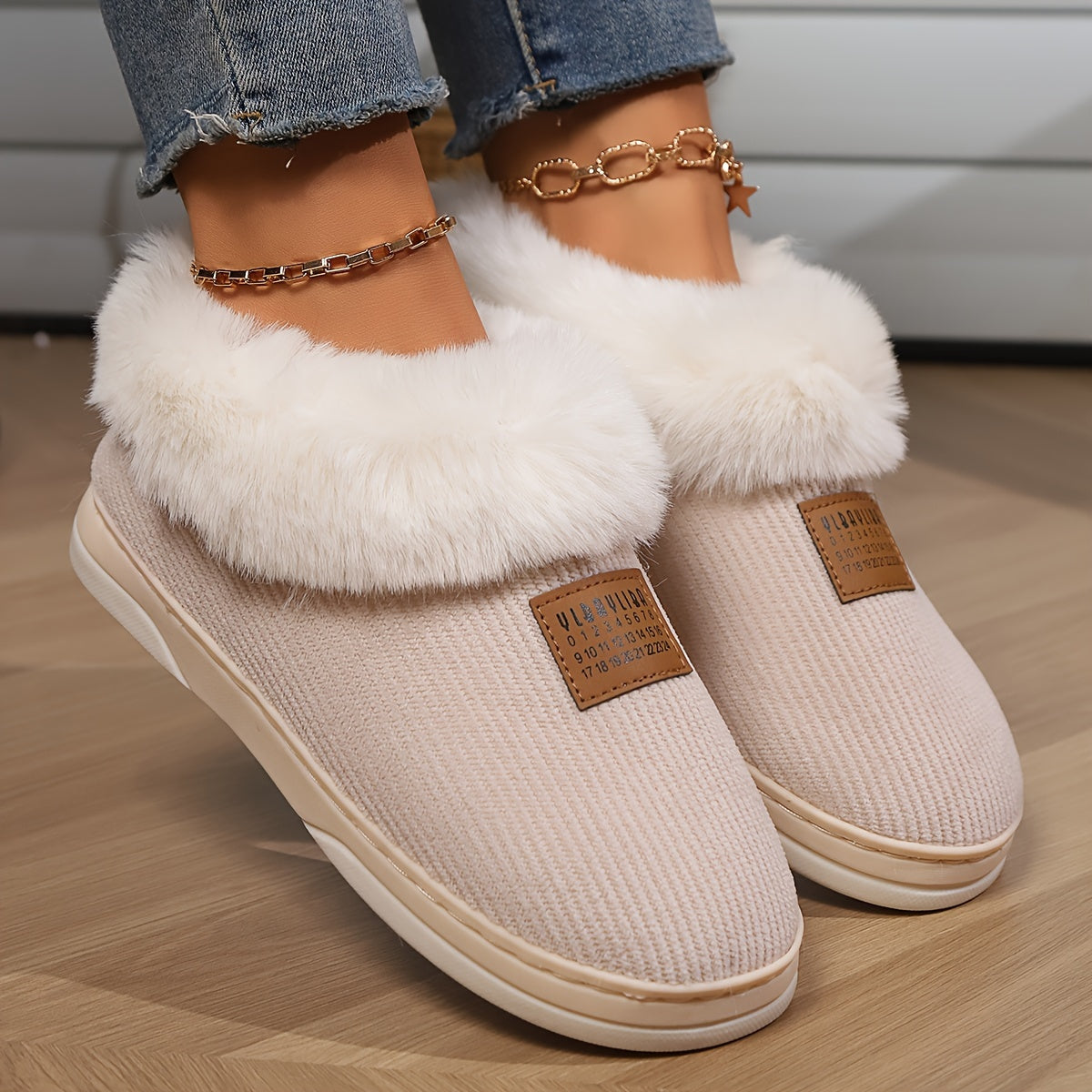 Riven Cosy fur-lined slippers ladies