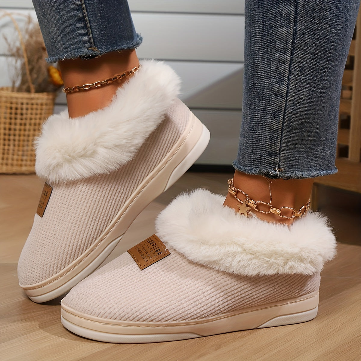 Riven Cosy fur-lined slippers ladies